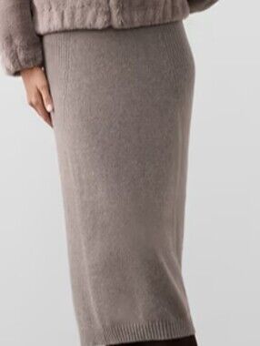 NWT - Banana Republic "Camel" Ribbed A Line Midi Sweater Skirt - Size XL
